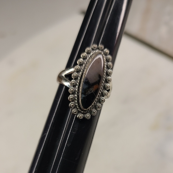 Navajo Sterling Silver and Petrified Wood Ring - Picture 3 of 9
